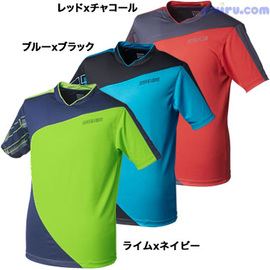 DONIC/DONIC シャツ スナップ レッドxチ DONIC/DONIC シャツ スナップ レッドxチ