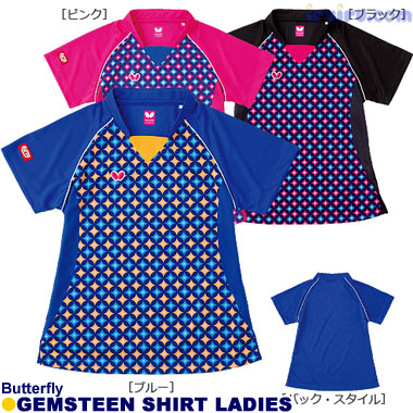 Butterfly/ジェムステーン・シャツ・レディース Butterfly/ジェムステーン・シャツ・レディース